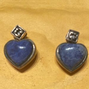 Reversible Lapis and Sterling Silver earrings